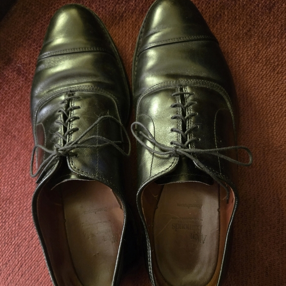 Allen Edmonds Boardroom Black Leather Captoe Oxford Shoes 10.5